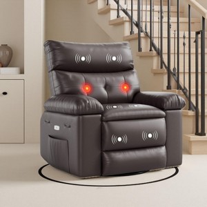 GustoWave Swivel Rocking Chair for Adults, Massage Recliner Sofa, Upholstered Glider Recliner Nursery Chair for Living Room - 1 of 4