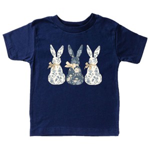 Three Blue Willow Bunnies - Toddler Short Sleeve Graphic T-Shirt - 1 of 4