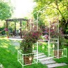 NicBex Garden Trellis Arch with Door 79.5"X86.6" Pea Trellis Rustproof Trellis for Climbing Plants Outdoor, Creamy White - 4 of 4