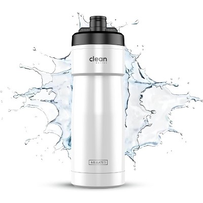 Clean Bottle Sport 20 Insulated Bike Water Bottle with Easy Clean Cap and Easy Squeeze Design, White