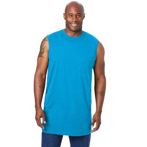 KingSize Men's Big & Tall Shrink-Less Longer-Length Lightweight Muscle Pocket Tee - 1 of 4