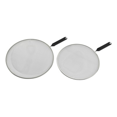 GoodCook Ready 2pc Splatter Screen: Metal Oil Guard for Frying Pan, Hand Wash, 13 Diameter, Black Handle