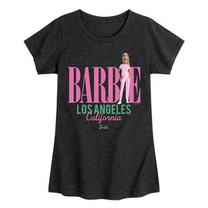 Girls' - Barbie - Barbie Los Angeles Fitted Short Sleeve Graphic T-Shirt - 1 of 4