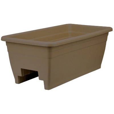 Photo 1 of  Outdoor Durable Plastic Deck Planter Box Chocolate (Pack of 2) 