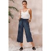 ECUPPER Womens Cotton Cropped Pants Loose Fit Wide Leg Capri Casual Plus Size Elastic Waist Trousers - 4 of 4