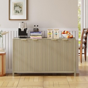 GustoWave 55" Modern Large Recessed Dining Cabinet, 4 Doors and Adjustable Shelves, TV Stand - 1 of 4