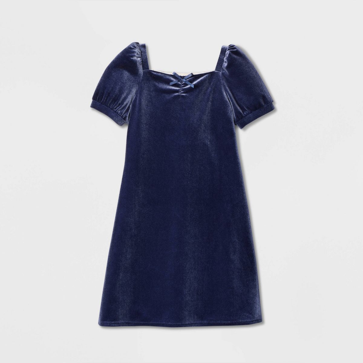 Girls' Short Sleeve Square Neck Velvet Dress - Cat & Jack™ - thumbnail 6