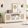 TV Stand for 65+ Inch TV, Rattan Entertainment Center TV Media Console Table - 3 of 4