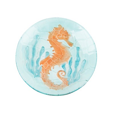 Beachcombers Seahorse Glass Plate