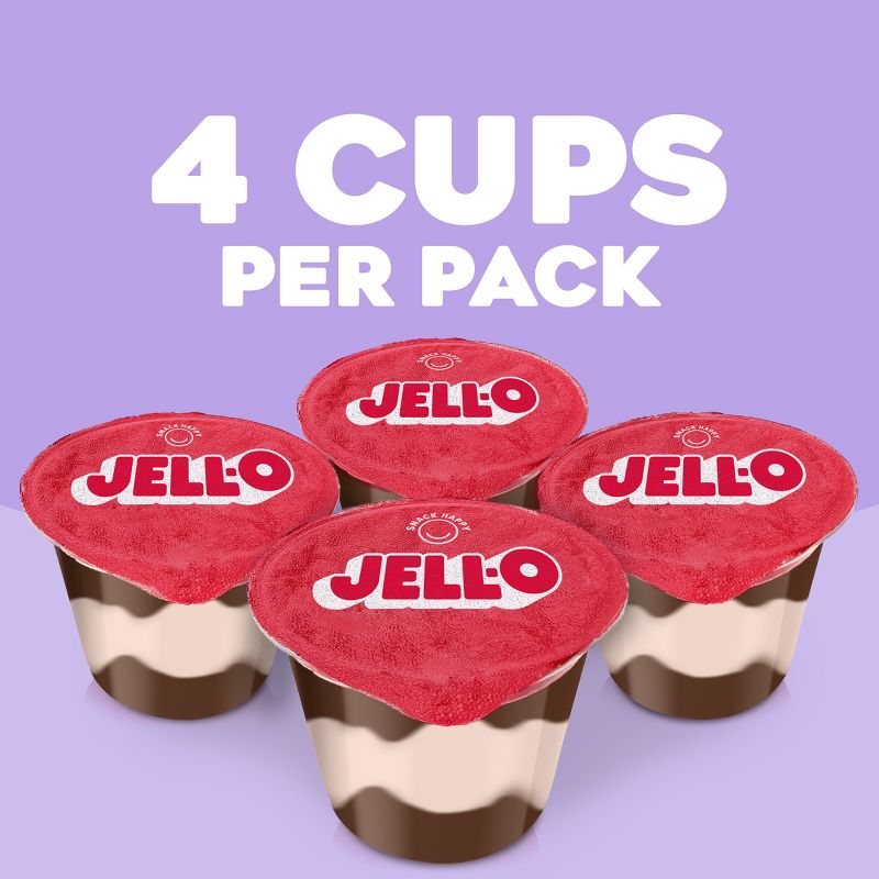 Jell-O Original Chocolate Vanilla Swirls Pudding Cups Snack - 15.5oz/4ct, 5 of 13