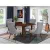 5-Piece Mahogany Finish Solid Wood Top - Rectangular Upholstered Dining Room Set  (Seats 4) - 2 of 4