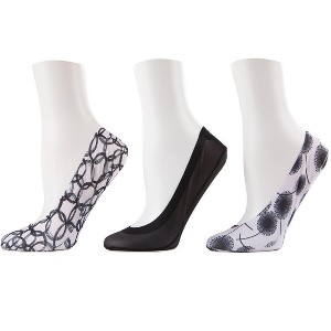 Memoi Women's 3 Pair Pack Dandelion Fine Edge Shoe Liner Socks Winter White One Size - 1 of 1