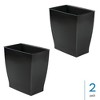 iDesign Set of 2 Small Rectangular Bathroom Trash Cans - Black - 2 of 4