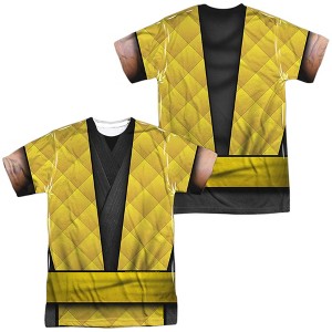 Men's Mortal Kombat Klassic Scorpion Outfit (Front Back Print) Short Sleeve Costume T-Shirt - 1 of 4