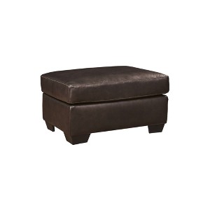 Signature Design by Ashley Santorine Leather Ottoman in Dark Brown - 1 of 4