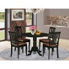 HomeStock 5-Piece Round Black Finish Solid Wood Top Dining table with 4 Chairs - 2 of 4