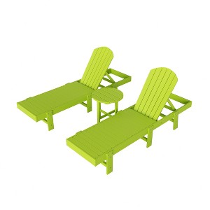 WestinTrends Dylan 3 Piece Adirondack Poly Reclining Chaise Lounge - 1 of 4
