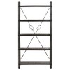 vidaXL 5-Tier Bookcase Black 35.4"x11.8"x70.9" Solid Mango Wood - 2 of 4