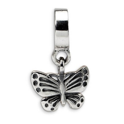 Black Bow Jewelry Sterling Silver Butterfly Dangle Bead Charm