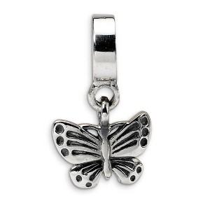 Black Bow Jewelry Sterling Silver Butterfly Dangle Bead Charm - 1 of 3