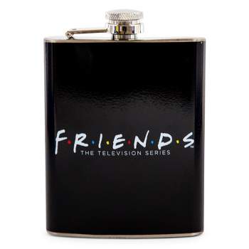 Silver Buffalo Friends Logo Stainless Steel Flask | Holds 7 Ounces