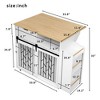 HTUTWOO Dog Crate Furniture, Double Doors Wooden Kennel End Table with Side Storage Shelf and Lockable Wheels for Small-Sized Dogs up tp 40lb - 3 of 4