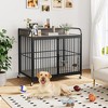 Whizmax Dog Crate Furniture, Dog Crate Indoor with Adjustable Height Bowls, Wooden Heavy Duty, 48 Inch Dog Kennel Furniture for Medium Dogs - 2 of 4