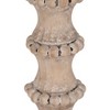 Wood Pillar Candle Holder with Decorative Beads, Antique Finish Candlestick for Home or Wedding Decor, Ivory/Beige - 4 of 4