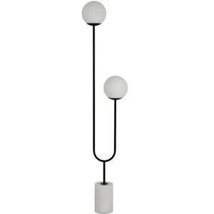 Leif Iron & Marble Floor Lamp - Black/White - Safavieh - 1 of 4
