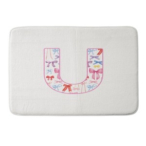 Deny Designs April Lane Art Fancy Bow Monogram Memory Foam Bath Mat - 1 of 4