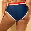 Women's Contrast Binding High Waist High Leg Medium Coverage Bikini Bottom - Shade & Shore™ Navy Blue - 2 of 3