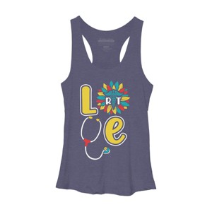 Women's Design By Humans RT Stethoscope Gift Respiratory Therapist Costume Gifts By lukesstore Racerback Tank Top - 1 of 3