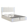Upholstered Platform Bed, Full/Queen Size LED Platform Bed Frame With USB Charging Station, Modern Stylish Bed Frame - 2 of 4