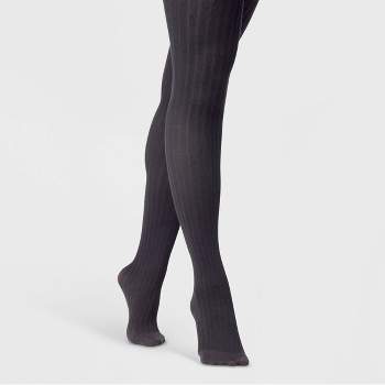 Women's Flat Knit Fleece Lined Tights - A New Day™ Brown Heather M/l :  Target