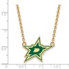 Black Bow Jewelry 14k Yellow Gold Plated Sterling Silver Dallas Stars NHL Necklace 18 Inch - 2 of 4