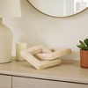 Modern Travertine Interlocking Square Sculpture for Home Decor - Stylish Ornament for Bathroom, Office, and Living Room Decor - 16", Ivory - 3 of 4