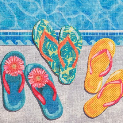 poolside flip flops multi