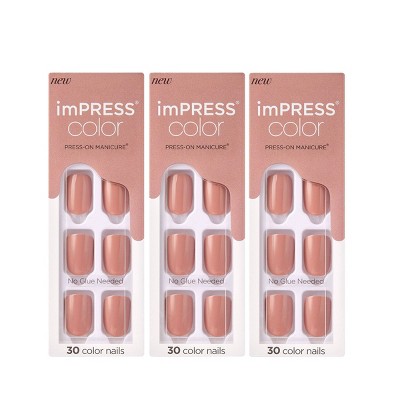Kiss imPRESS Press-On Manicure Color Fake Nails - Sandbox - 3pk/90ct