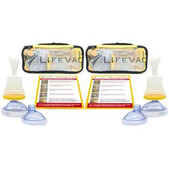 LifeVac Travel Kit, Pack of 2 Choking Rescue Devices for Infants, Kids and Adults | First Aid Airway Blockage Assist Devices, Yellow