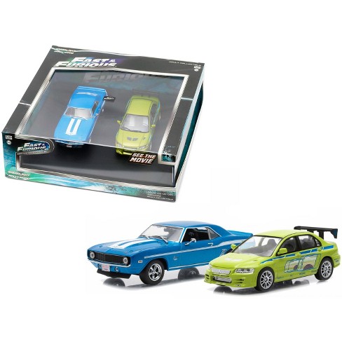 1969 Chevrolet Yenko Camaro Blue & 2002 Mitsubishi Lancer Evolution Vii  Green 2 Fast & 2 Furious Set 2 Cars 1/43 By Greenlight : Target