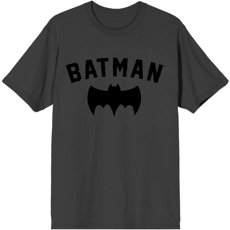 Batman Logo Juniors Boyfriend Charcoal T-shirt, 1 of 2