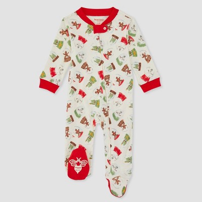 Image of Burt's Bees Baby® Winter Globes Sleep N' Play Pajama - Tomato Red 6-9M