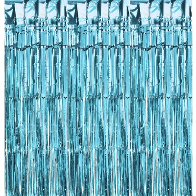 Unique Bargains Wedding Birthday Decoration Foil Fringe Backdrop Curtains 3 Pcs