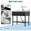 Coucheta Freestanding Commercial Utility Sink, Stainless Steel w/ Faucet, Adjustable Legs, Shelf, Hooks, Backsplash, Hot & Cold Water - 3 of 4