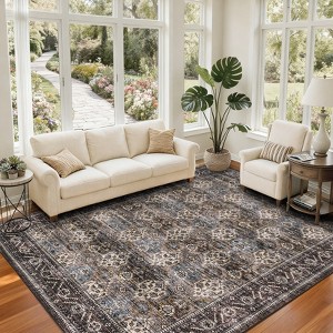 Garvee Area Rug Washable Vintage Medallion Print Rugs for Living Room Bedroom Soft Low Pile Non-Slip Carpet - 1 of 4