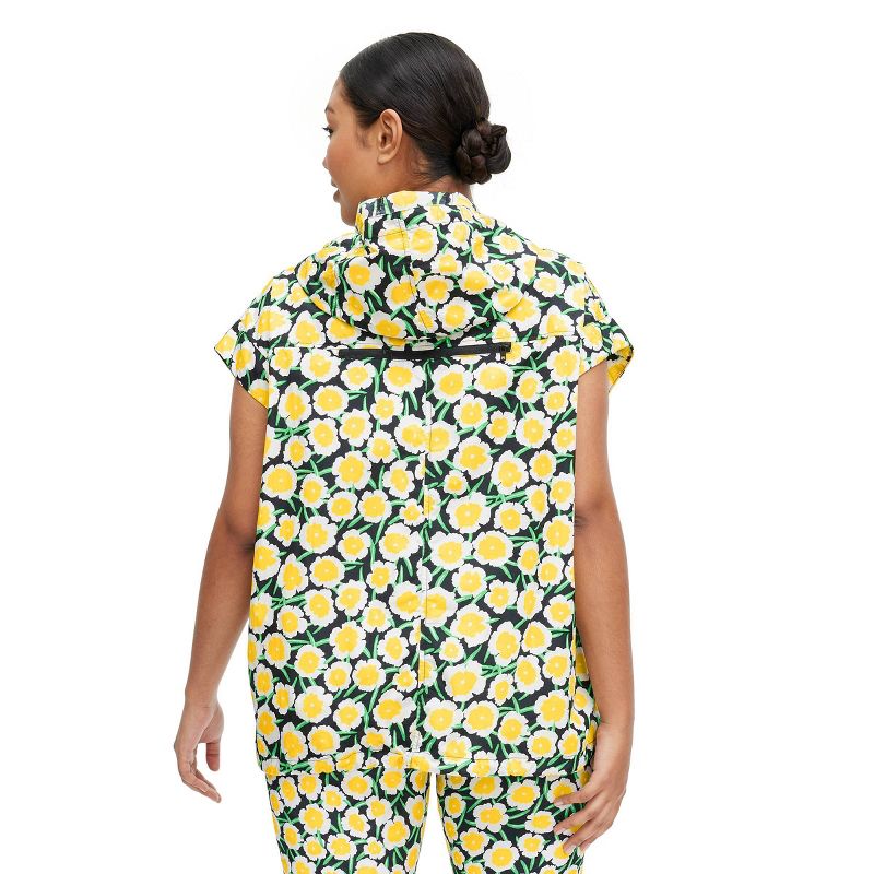 Women's Nylon Packable Yellow Poppy Short Sleeve Hooded Vest - DVF for Target, 5 of 12