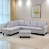 GlasFlength Sectional Sofas with Ottoman, Modern Large Modular Sectional Couch for Living Room, L Shape Upholstered Couch, Gray, Length 97" - 2 of 4