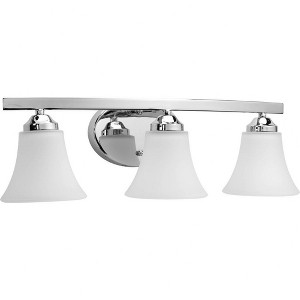 Progress Lighting Adorn 3-Light Bath Vanity in Polished Chrome with Tapered Glass Shades - 1 of 3