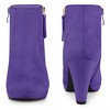 Perphy Women's Suede Platform Round Toe Chunky Heels Ankle Boots - 2 of 4