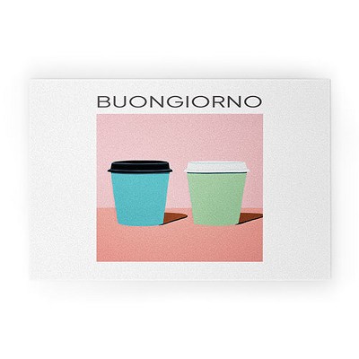 Mambo Art Studio Take away coffee Buongiorno 30" x 20" Welcome Mat - Society6